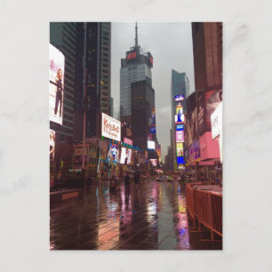 Rainy Day New York City Times Carré Carte postale 