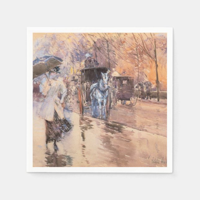 Rainy Day on Fifth Avenue (New York City) Serviette (Vorderseite)
