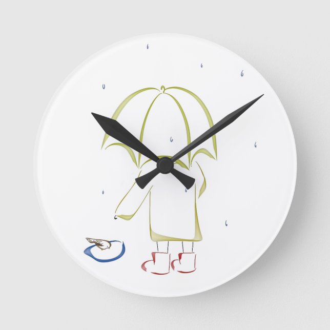 Rainy day puddle runde wanduhr (Vorderseite)