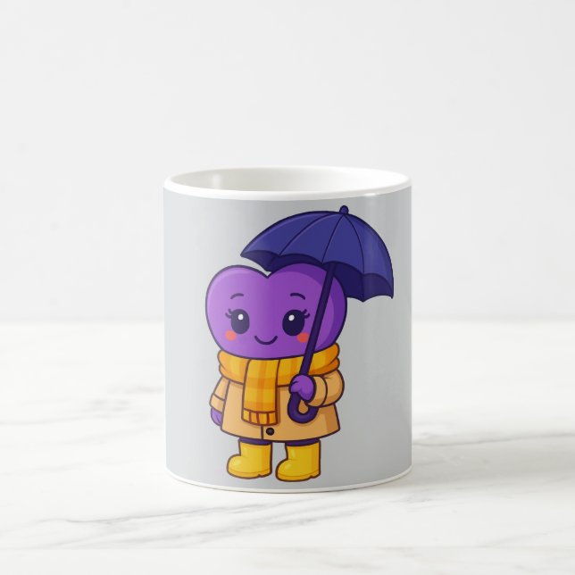 "Rainy Day Purple Heart - mignonne Mug de dessin a (Centre)