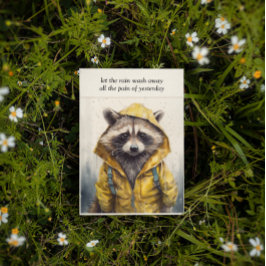 Rainy Day, raccoon-gelber Regenmantel anpassbar Einladung