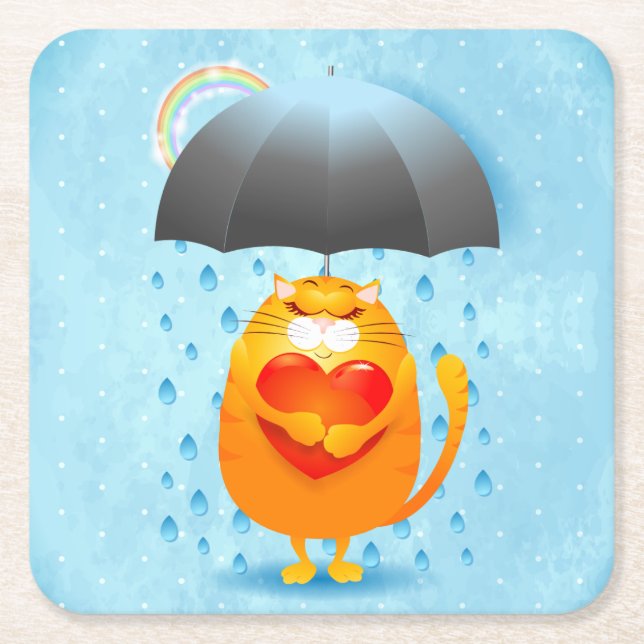 Rainy Day Rechteckiger Pappuntersetzer (Vorderseite)
