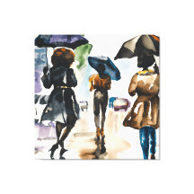 RAINY DAY SCHWARZE MÄNNER UND FRAUEN UNTER UMBRALL