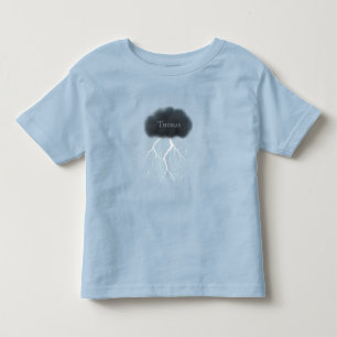 Rainy Day Thunder Cloud mit dem Namen Blue des Bab Kleinkind T-shirt