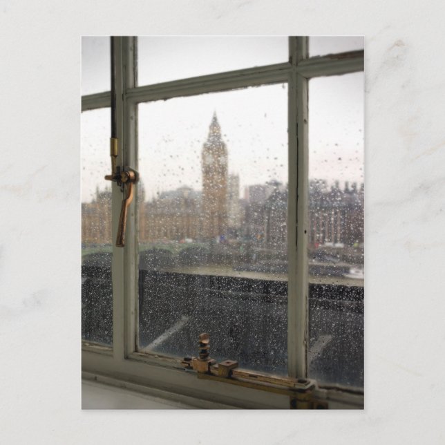 Rainy Day View sur Big Ben - Carte Postale Londres (Devant)