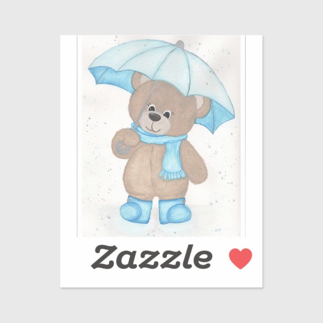Rainy Daze Teddy Bear Aufkleber (Blatt)