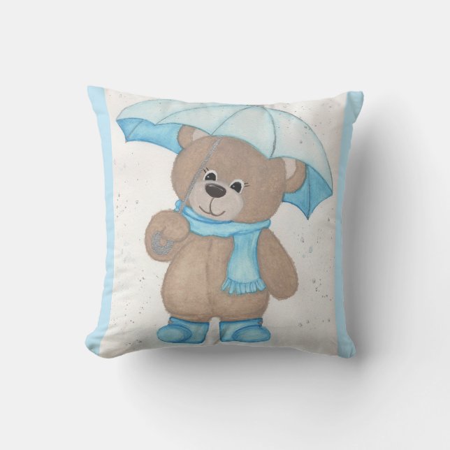 Rainy Daze Teddy Bear Kissen (Vorderseite)