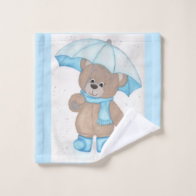 Rainy Daze Teddy Bear Waschlappen (Waschlappen)