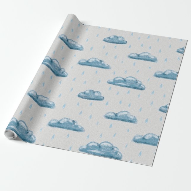 Rainy Gloomy Day Pattern Geschenkpapier (Ungerollt)