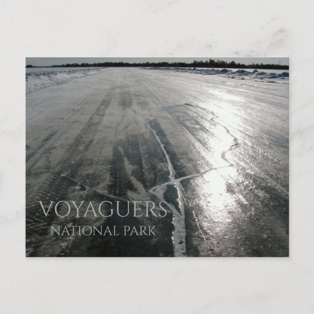 Rainy Lake Ice Road, Voyageurs National Park, MN Postkarte (Vorderseite)