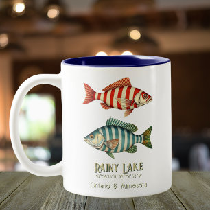 Rainy Lake Minnesota Ontario Seefisch Zweifarbige Tasse