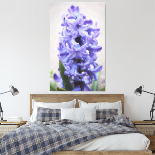Rainy Lila Hyacinth Wrapped Canvas Leinwanddruck