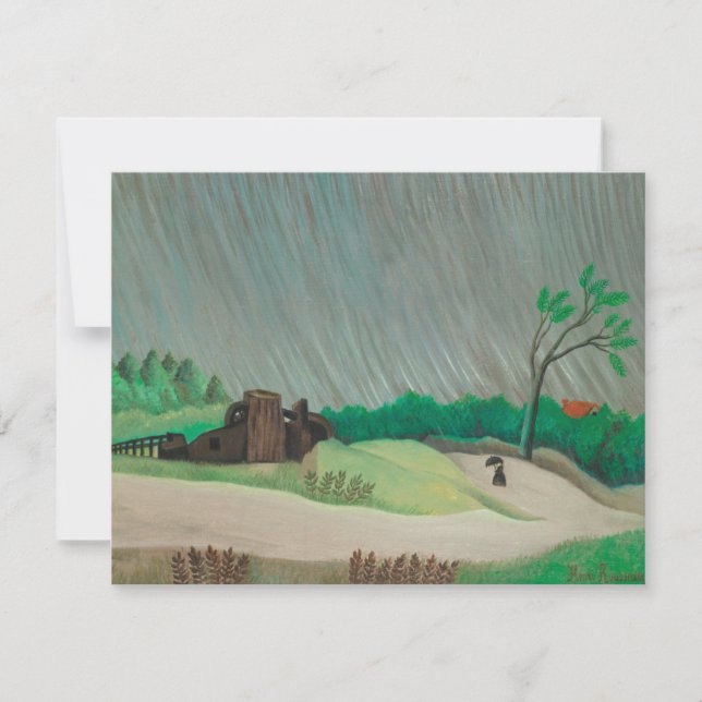 Rainy Morning Henri Rousseau, Vintage Kunst (Vorderseite)