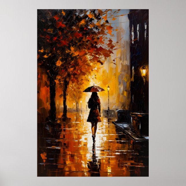 Rainy Nights, City Lights: Eine schöne Frau J.. Poster (Vorne)