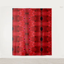 Rainy Red Dianthus Ikat 4 Wandteppich