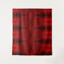 Rainy Red Dianthus Ikat 6 Wandteppich