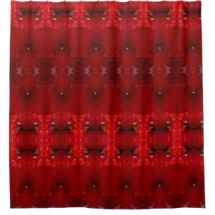 Rainy Red Dianthus Ikat Auch Duschvorhang