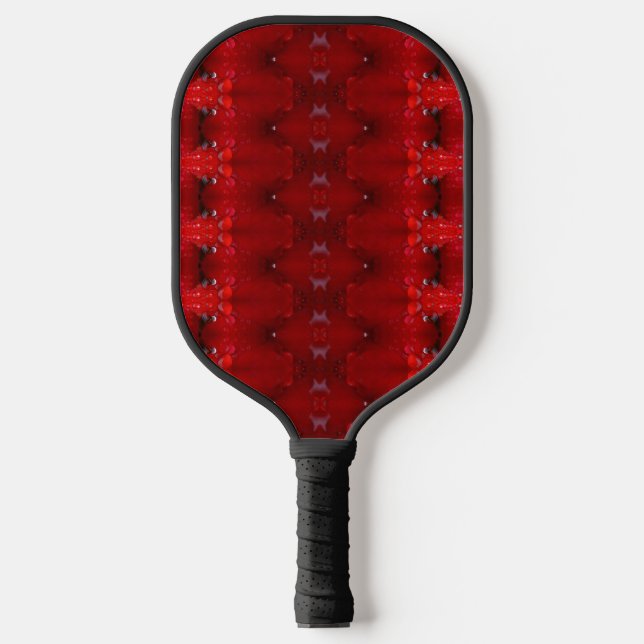 Rainy Red Dianthus Ikat Auch Pickleball Schläger (Vorderseite)