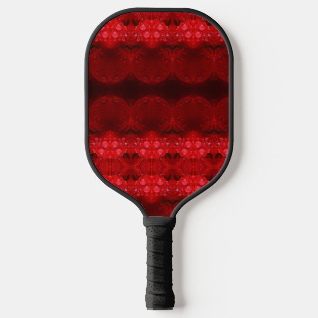 Rainy Red Dianthus Ikat Too Pickleball Schläger (Vorderseite)
