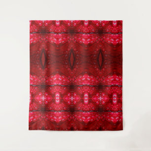 Rainy Red Petunia Ikat 3 Wandteppich