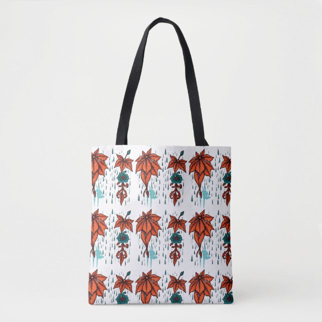 Rainy Reflections - Terracotta & Aquamarin Traditi Tasche (Vorderseite)