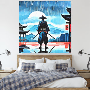 Rainy Samurai: Stille Vigil Leinwanddruck