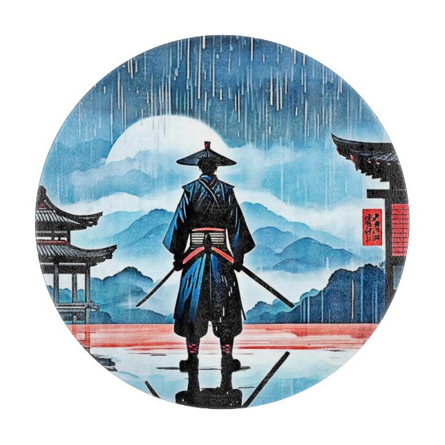 Rainy Samurai: Stille Vigil Schneidebrett (Vorderseite)