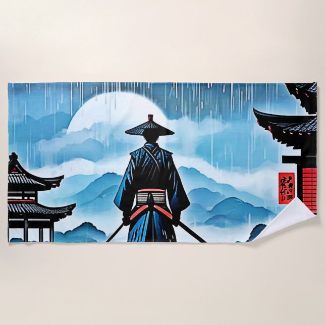 Rainy Samurai: Stille Vigil Strandtuch (Vorderseite)