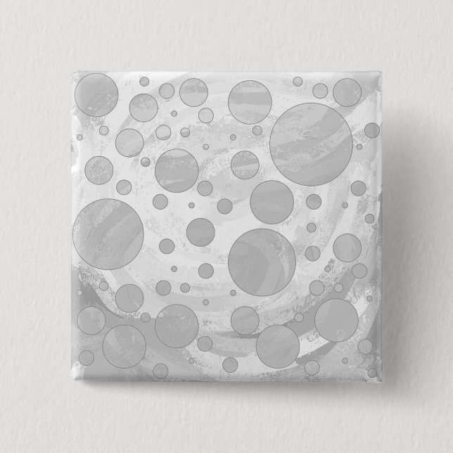 Rainy Sky Gray Polka Dots Button (Vorderseite)
