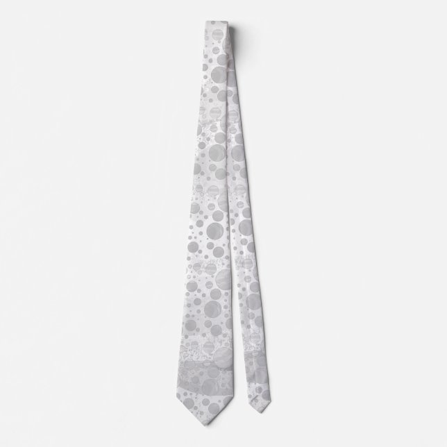 Rainy Sky Gray Polka Dots Krawatte (Vorderseite)