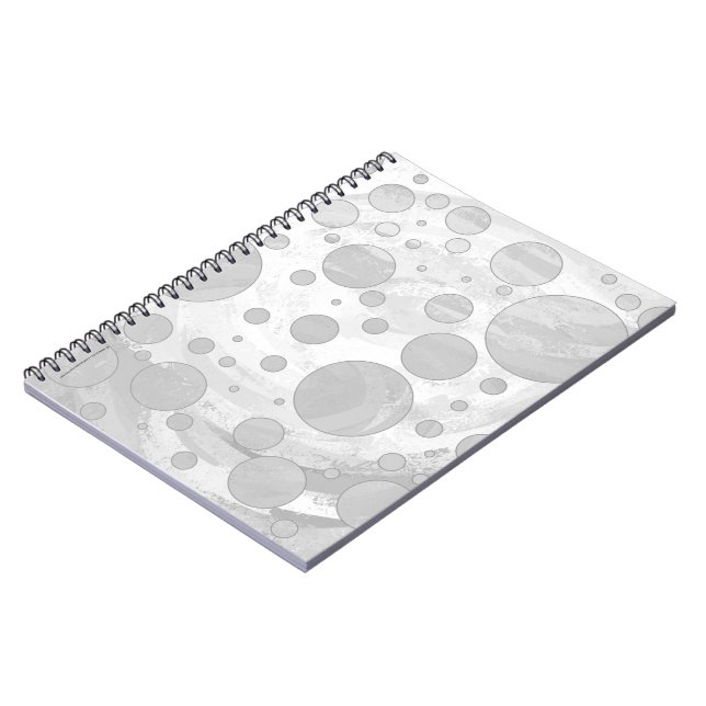 Rainy Sky Gray Polka Dots Notizblock (Linke Seite)
