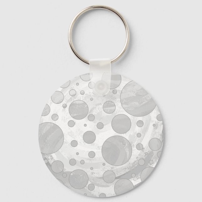 Rainy Sky Gray Polka Dots Schlüsselanhänger (Vorderseite)