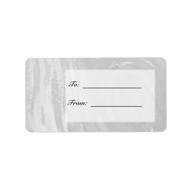 Rainy Sky Gray und Black Monogram Adressaufkleber (Vorne)