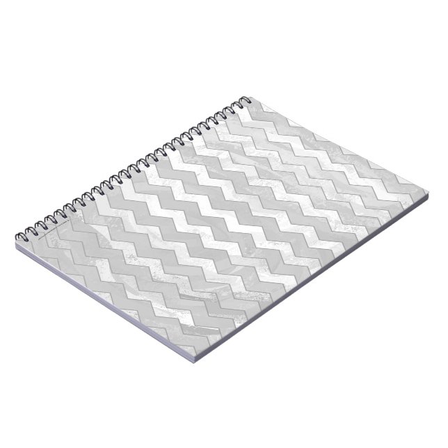 Rainy Sky Gray Zickzack Pattern Notizblock (Linke Seite)