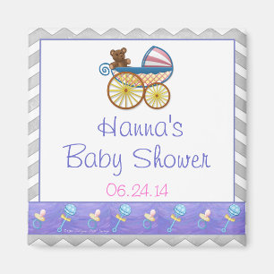 Rainy Sky Gray Zickzack und Lila Baby Magnet