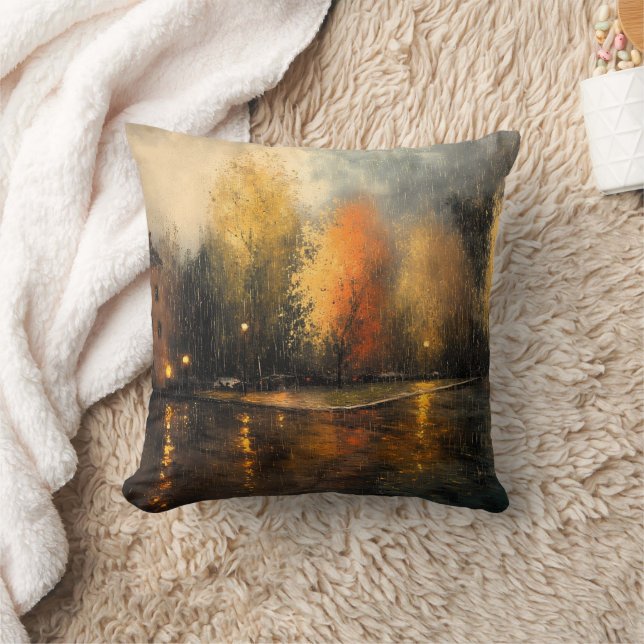 Rainy town abstrakt Ai art Kissen (Decke)