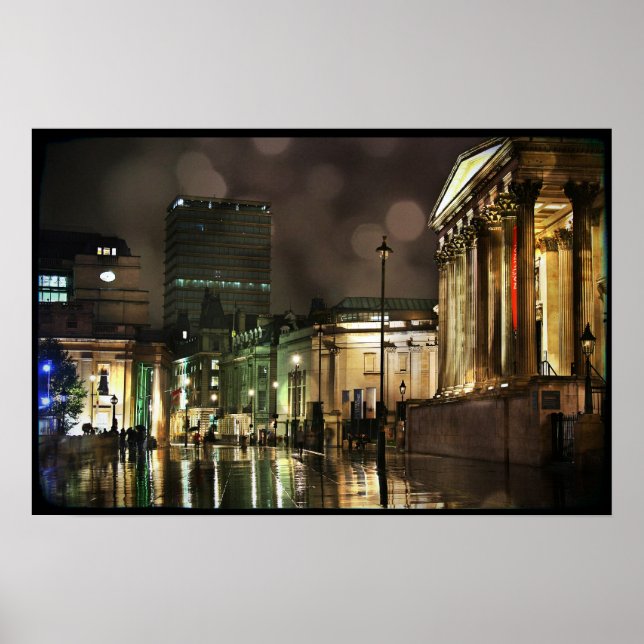 Rainy Trafalgar Square Poster (Vorne)