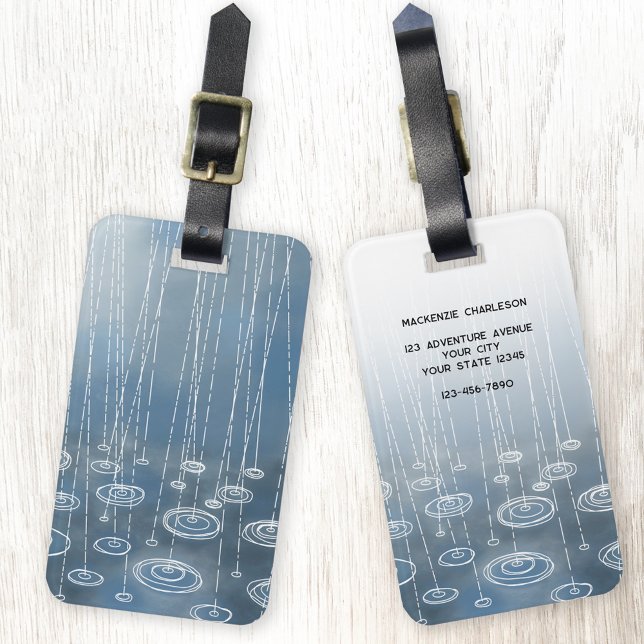 Rainy Weather Personalisiert Gepäckanhänger (Rainy Weather art personalized luggage tags)