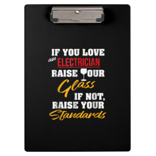 Raise Glass Funny Apprentice Electrician Ehefrau V Klemmbrett
