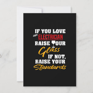 Raise Glass Funny Apprentice Electrician Ehefrau V Mitteilungskarte