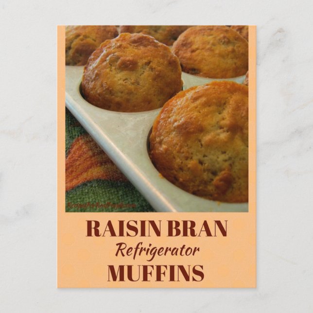 Raisin Bran Kühlschrank Muffins Rezept Karte (Vorderseite)