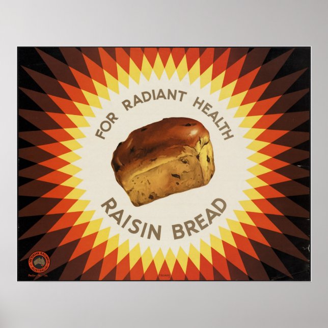 Raisin Bread Vintage Reiseplakat Ad Retro Prints Poster (Vorne)