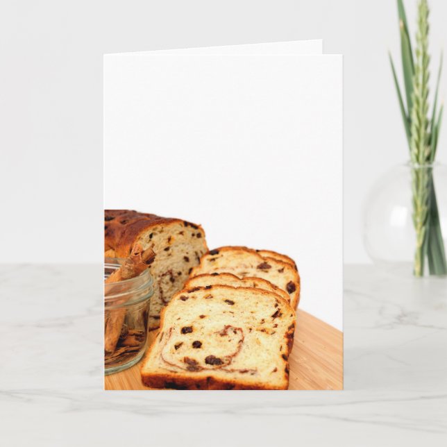 Raisin Brot und Zimt Karte (Vorderseite)