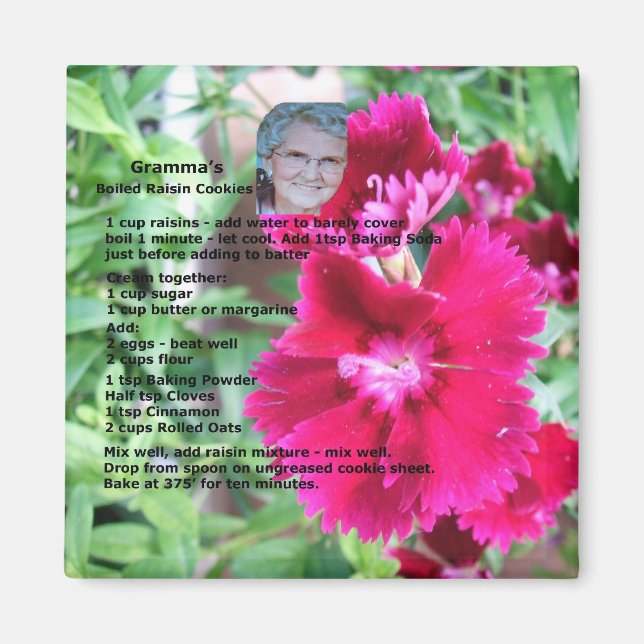 Raisin Cookie Recipe Magnet (Vorne)
