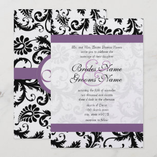 Raisin de raisin noir Damask Faire-part de mariage