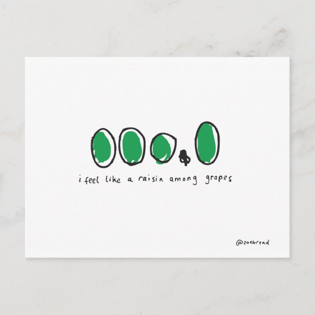 raisin parmi les raisins carte postale (Devant)