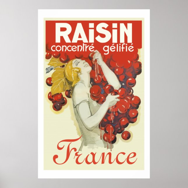 Raisin (Vintage französische Anzeige) Poster (Vorne)