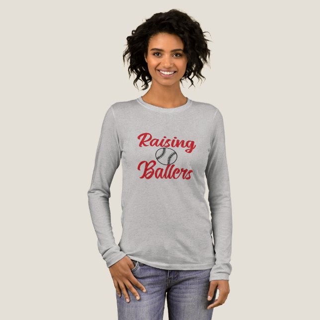 Raising Ballers Baseball  Tri-Blend Shirt (Volle Vorderseite)