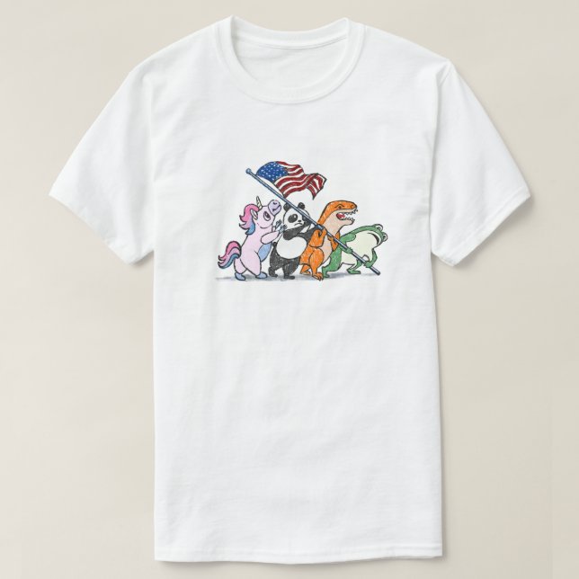Raising The Flag Frog Suit T-Shirt (Design vorne)