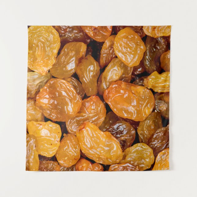 Raisins close up photo texture background. wandteppich (Vorderseite)